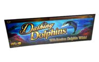 25" WMS Dashing Dolphins Slot Machine Glass