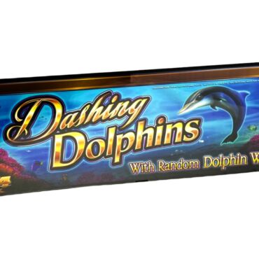 25" WMS Dashing Dolphins Slot Machine Glass