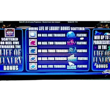 10" WMS Life Of Luxury Slot Machine Glass